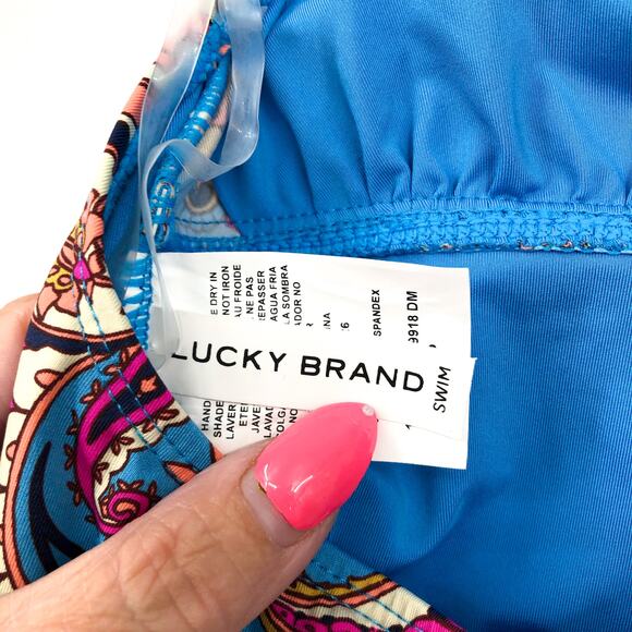 LUCKY BRAND Paisley Poolside Charm One Piece Swimsuit Small Multicolor NWT - Picture 10 of 13